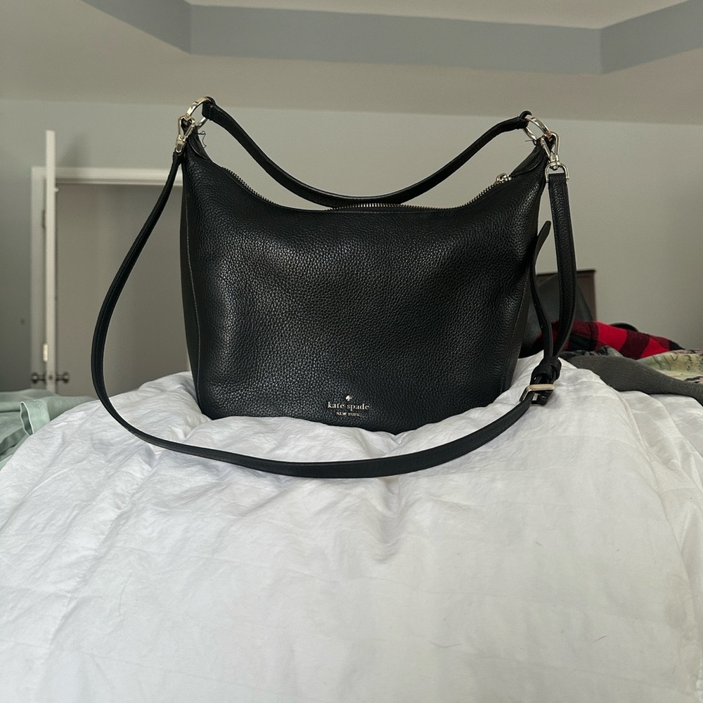 Kate Spade Black Pebbled Leather Shoulder Bag